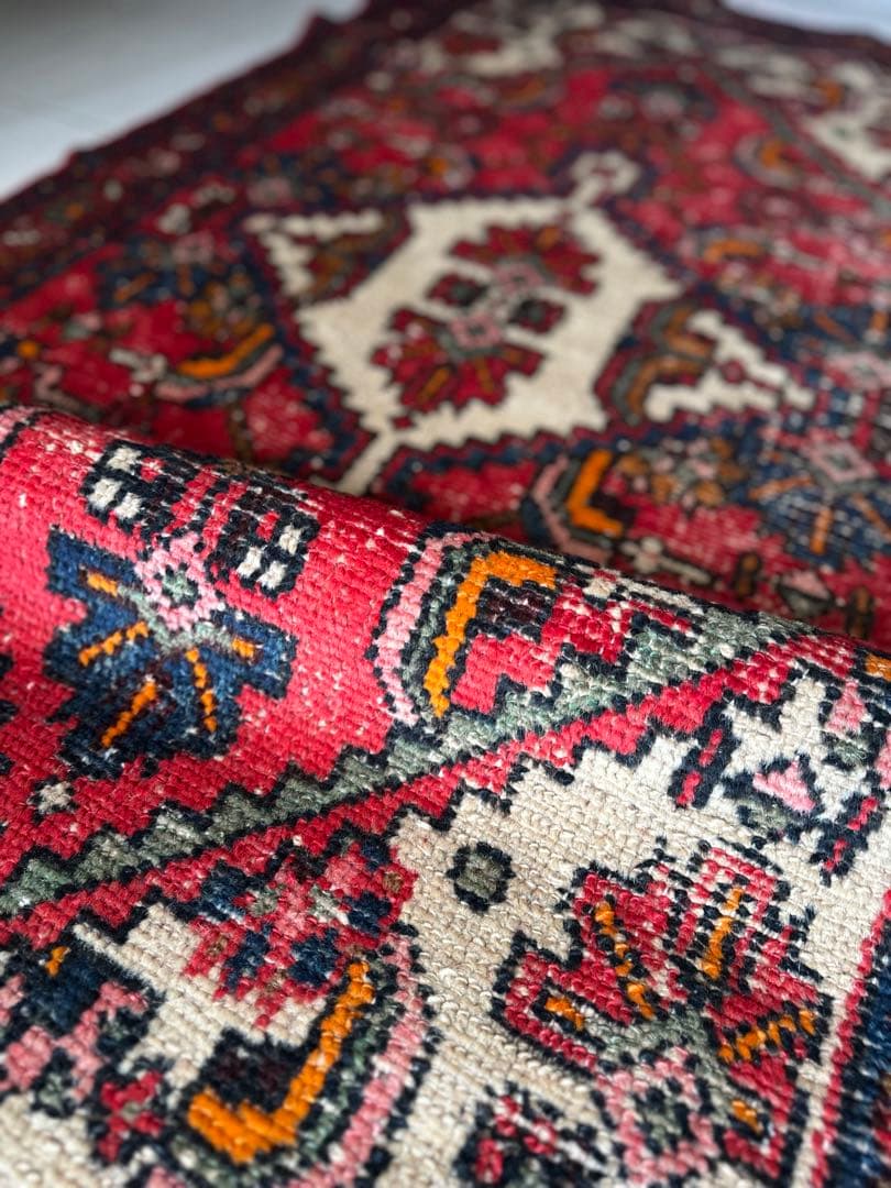 184×92 ヴィンテージラグ　ハマダン製　手織　トライバルラグ