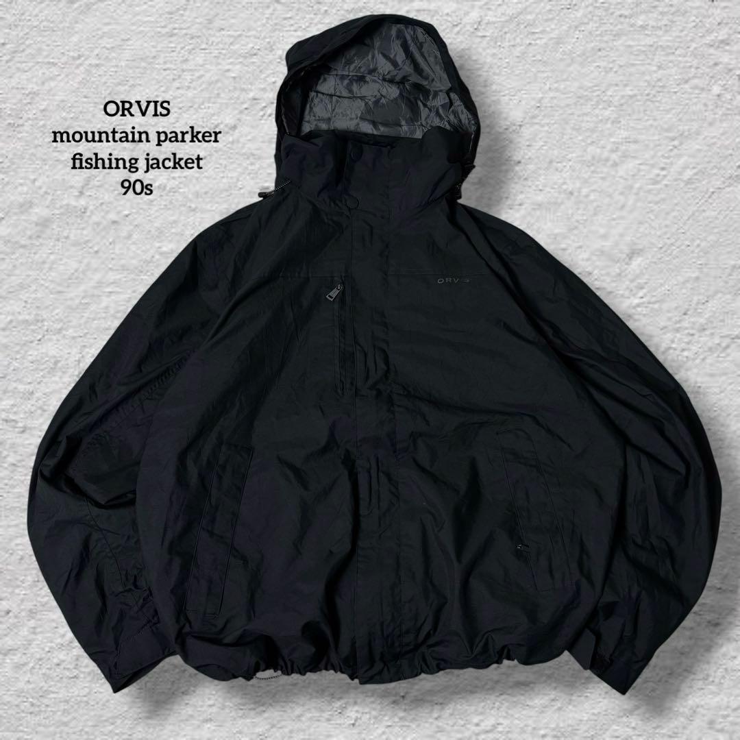 ORVISフィッシングジャケット90sブラックvintage古着メンズXL