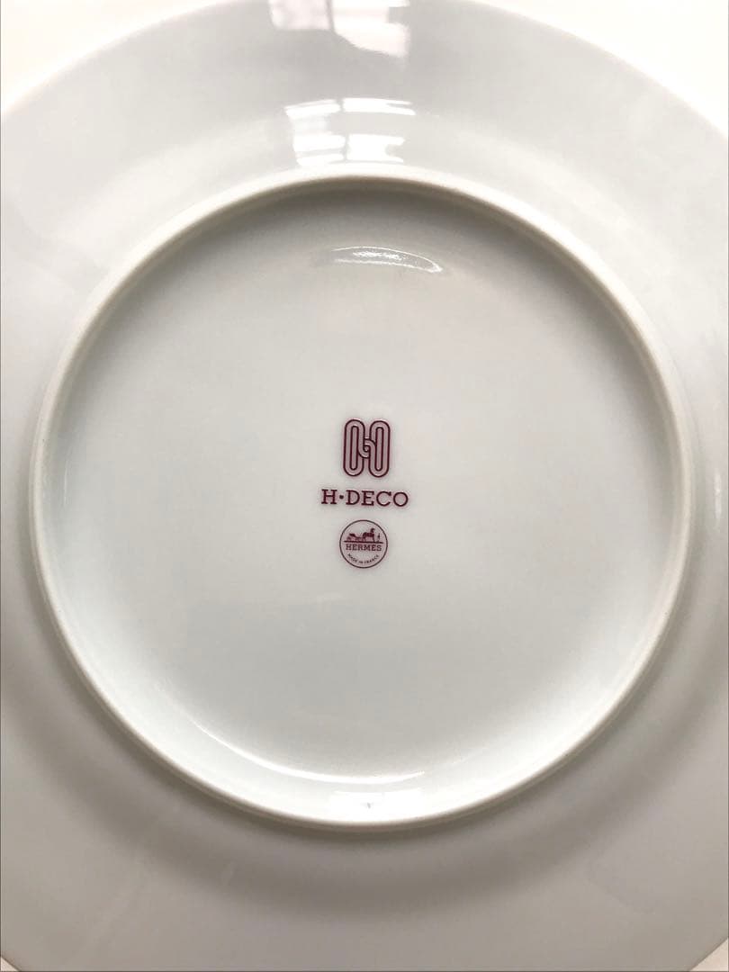 エルメス　Hデコ　デザートプレート　レッド　ルージュ　HERMESお皿洋食器　赤