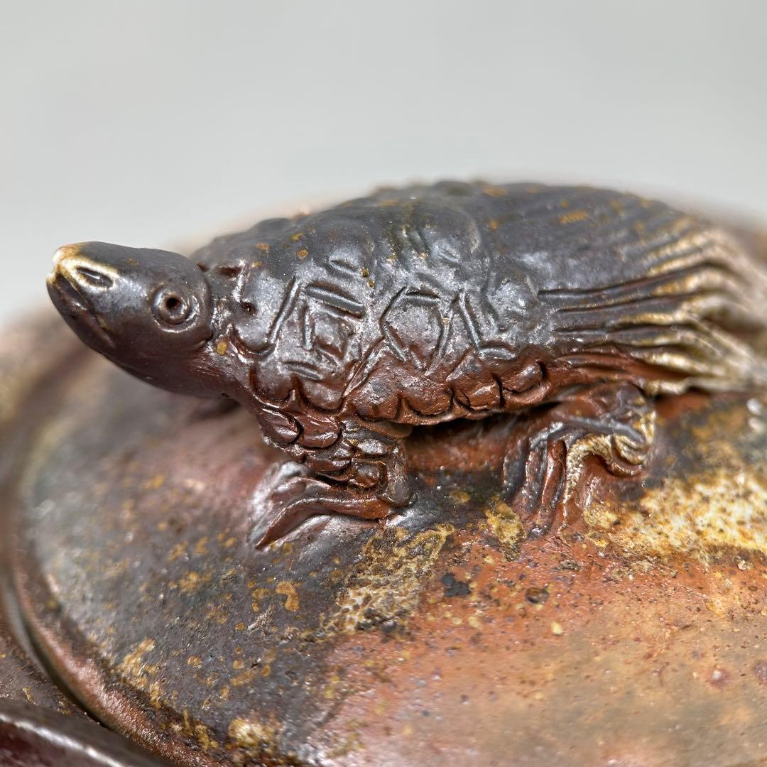 石田安弘 備前焼龟宝瓶 般若心经 人気作者 急須 共箱 共布 茶注 煎茶 茶道具