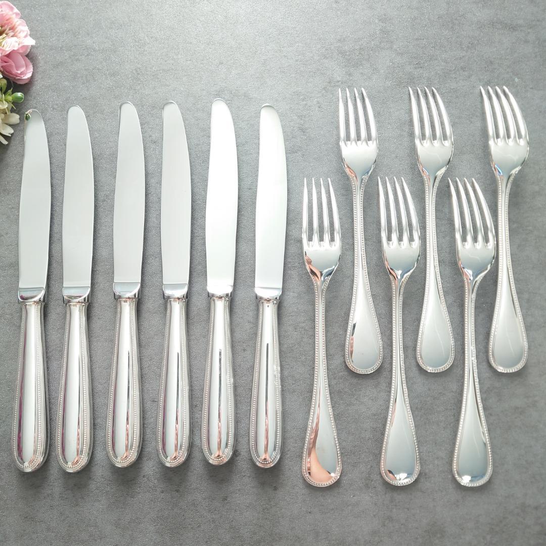 美品 クリストフル パール テーブルナイフ テーブルフォーク 12点