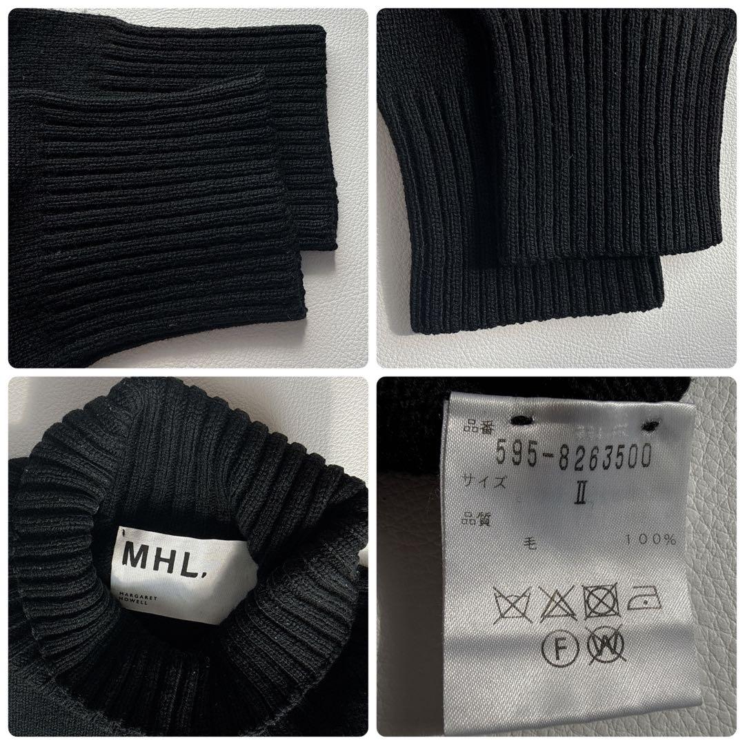 MHL. ウール　ハイネックニット　ブラック　スコットランド製　2