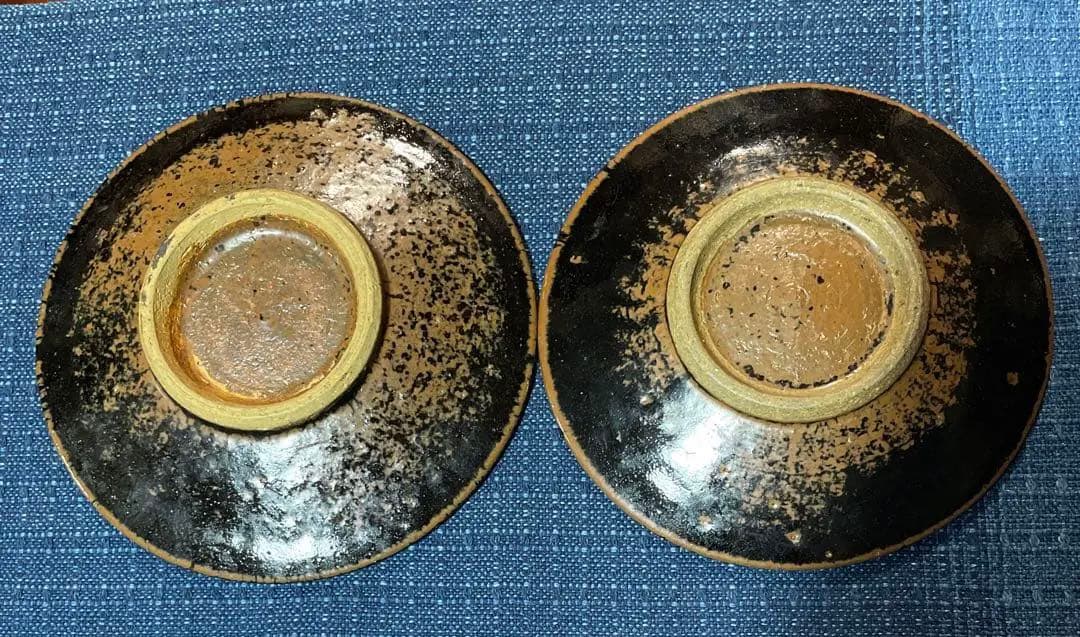 出西窯の黒い陶器製蓋つき煮物椀グラタン皿2個セット