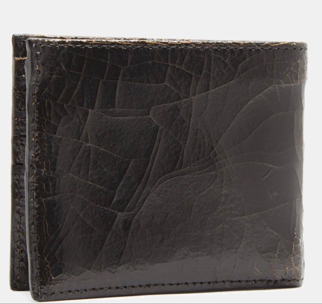 MARC MARMELクラック加工 二つ折り財布 黒