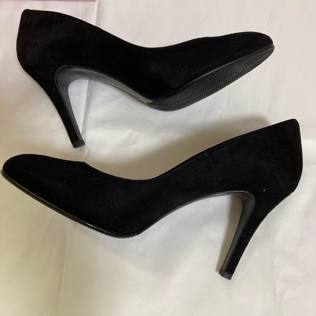 【美品】DIANA ダイアナ　ハイヒール　　パンプス　スウェード　黒　24.5