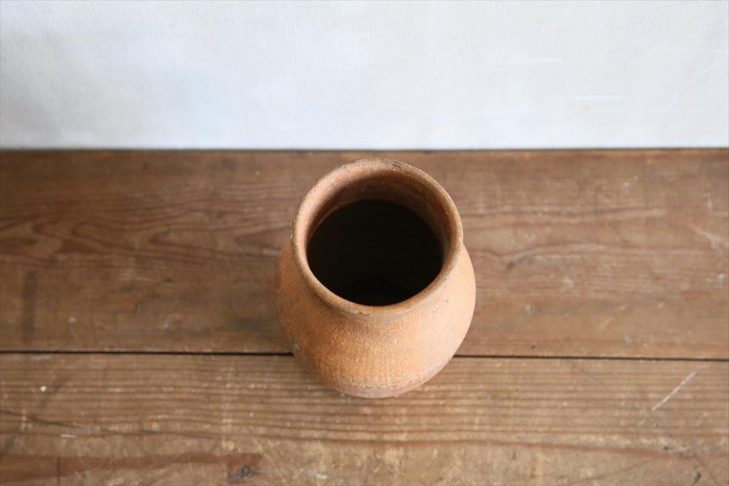 フランスアンティーク陶器ボトル/土器/花瓶/花器フラワーべース(74-92-1)