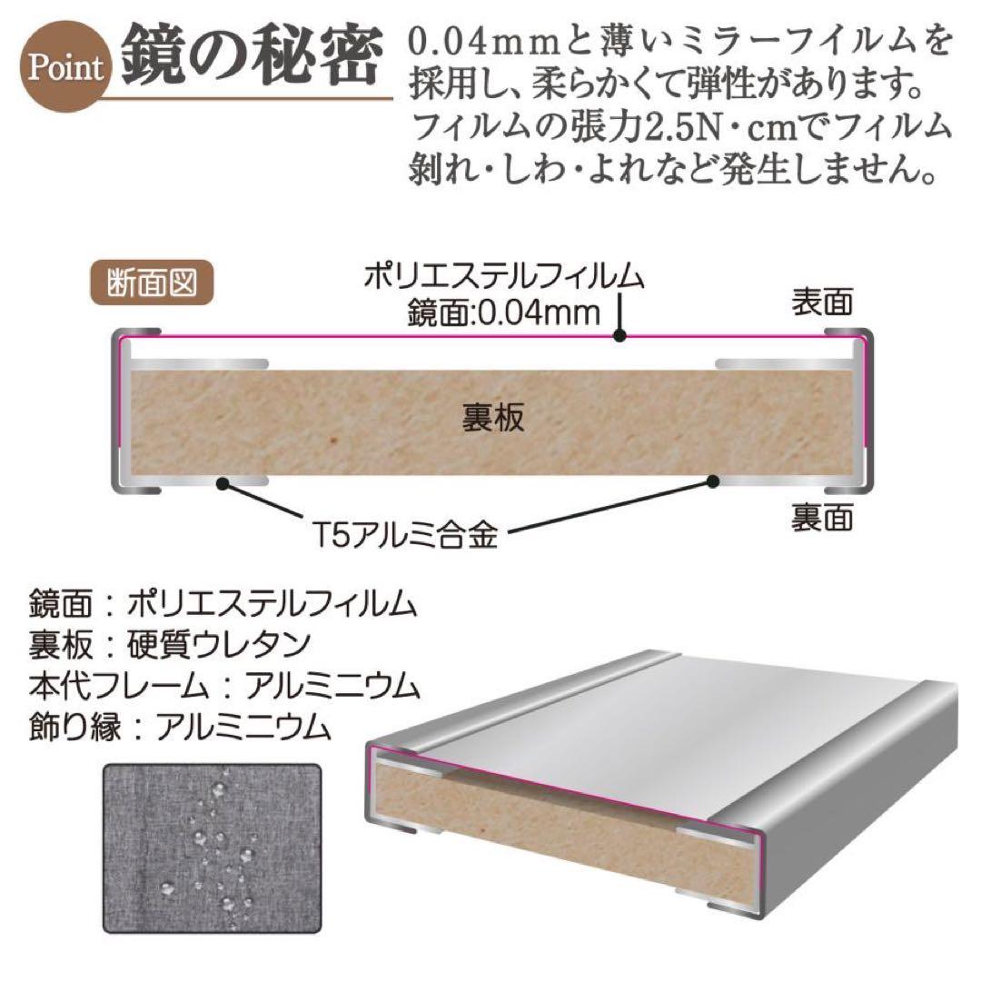 割れない鏡 スタンドミラー 全身鏡 姿見鏡 幅100×高さ160cm ブラック