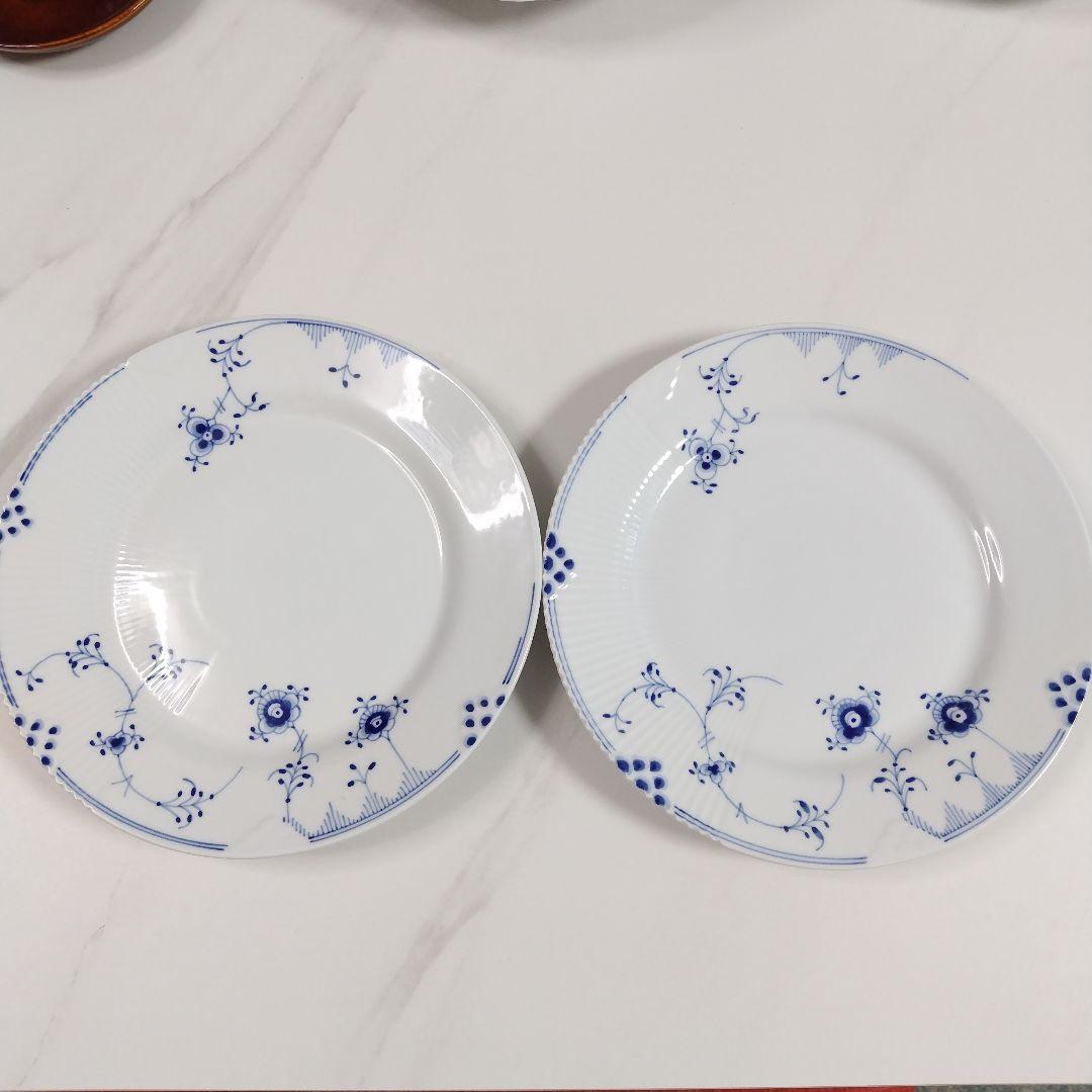 ロイヤルコペンハーゲン　青い花模様の皿2枚セット
