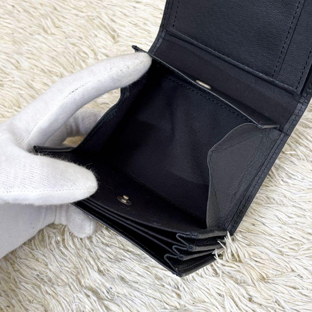 【極美品】エムピウ ミッレフォッリエ 折り財布 ブラック 黒 MF2p25