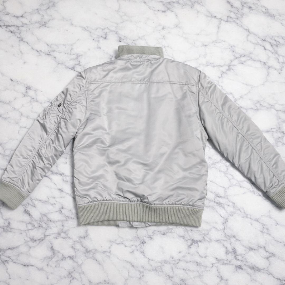 Alpha Industries フーデットリブジャケット　シルバー　L 美品