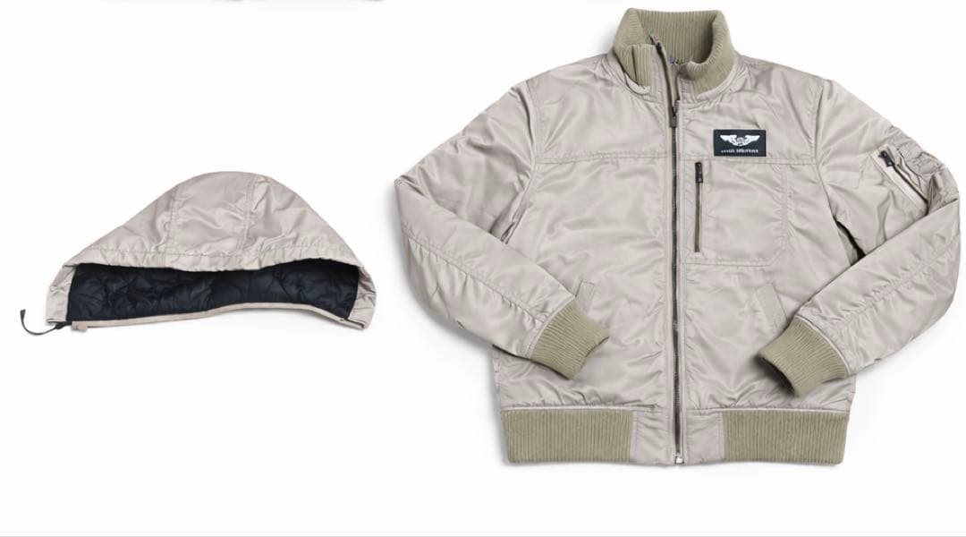 Alpha Industries フーデットリブジャケット　シルバー　L 美品