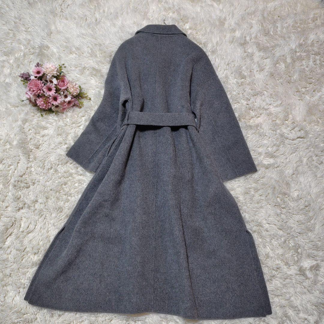 【マキシ♡定価4万】ノークバイザライン　リバーウールコート　ベルテッド　グレー