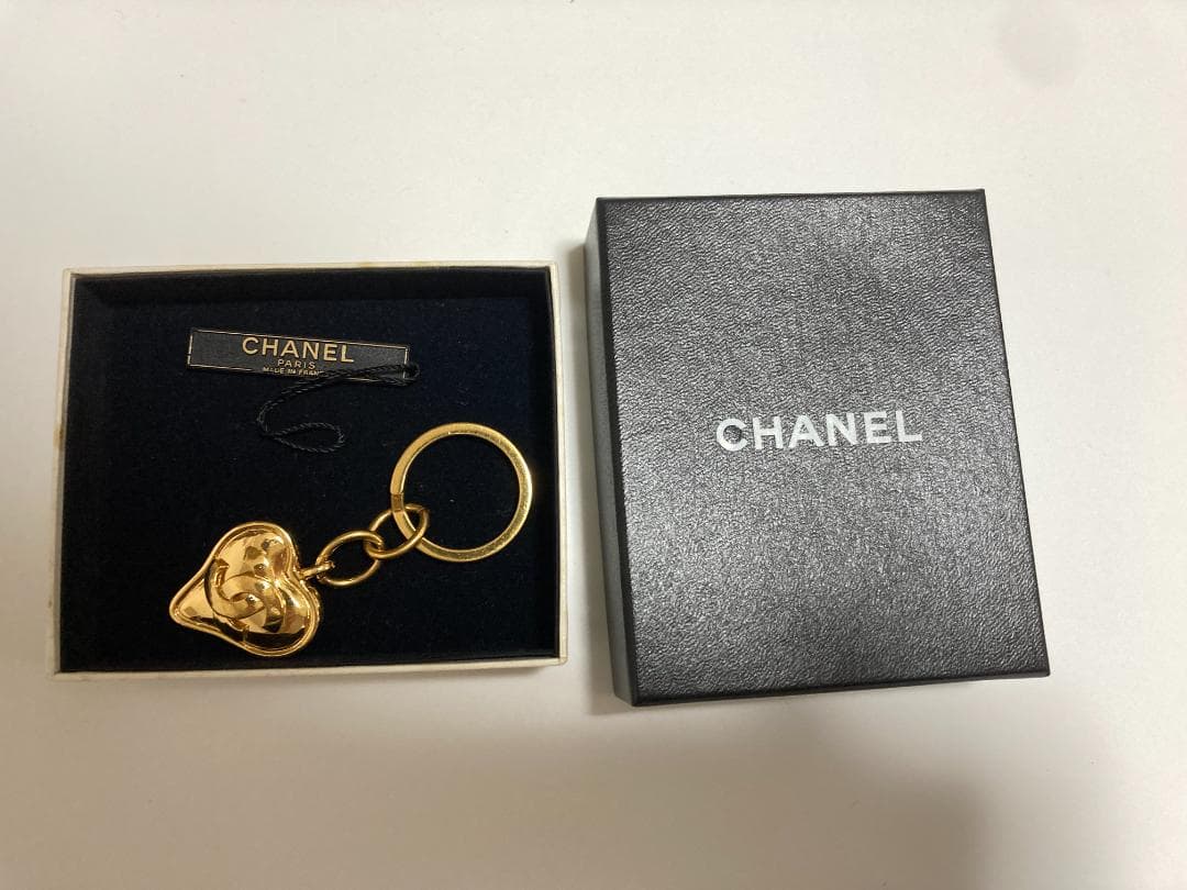 CHANEL シャネル　ヴィンテージ　ココマークハート　チャーム　キーリング