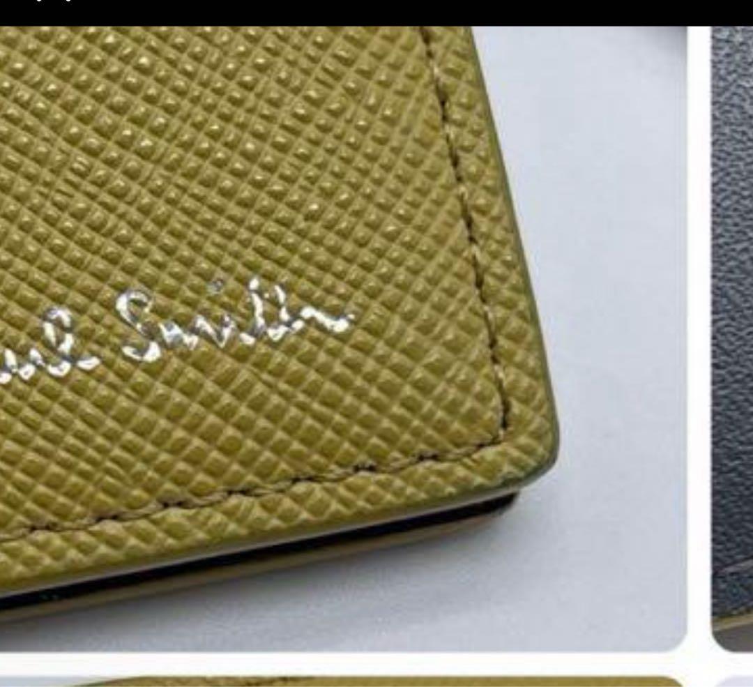 現行 ポールスミス ブライトストライププラー マネークリップ イエロー系 ロゴ