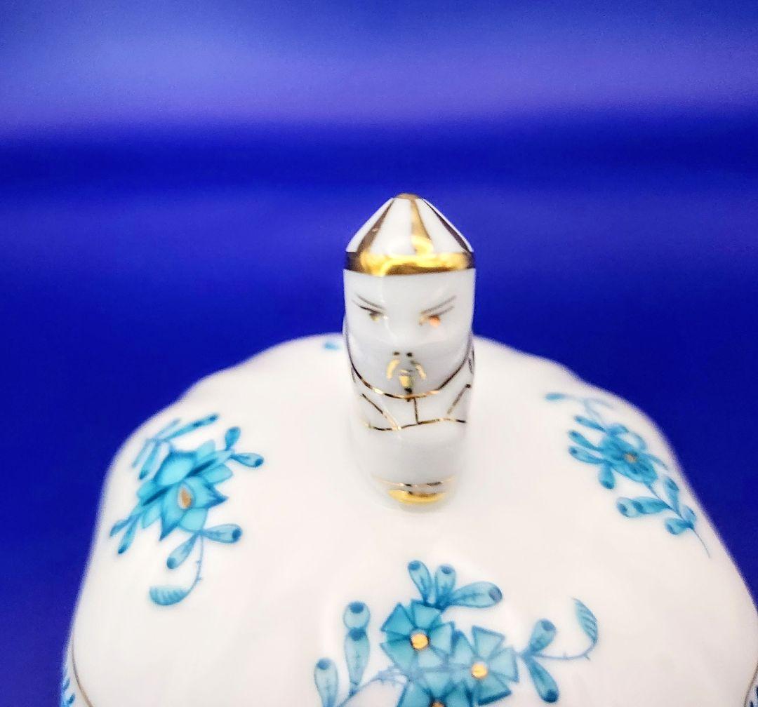 ヘレンド【未使用箱入】ボンボニエール小物入《インドの華ターコイズ》〘マンダリン〙