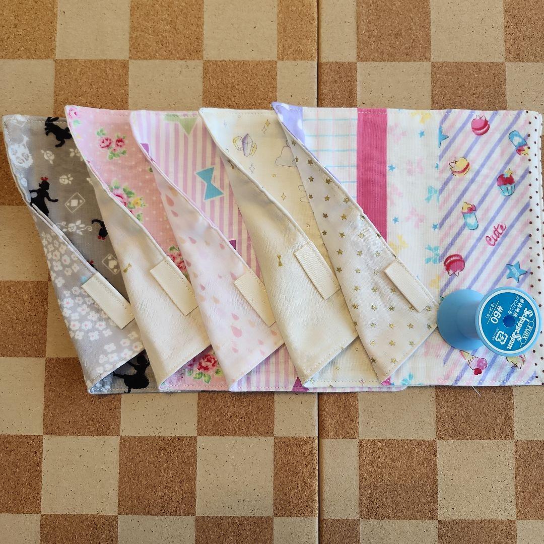ガーゼハンカチ545 ハンドメイド しろくま りぼん アリス
