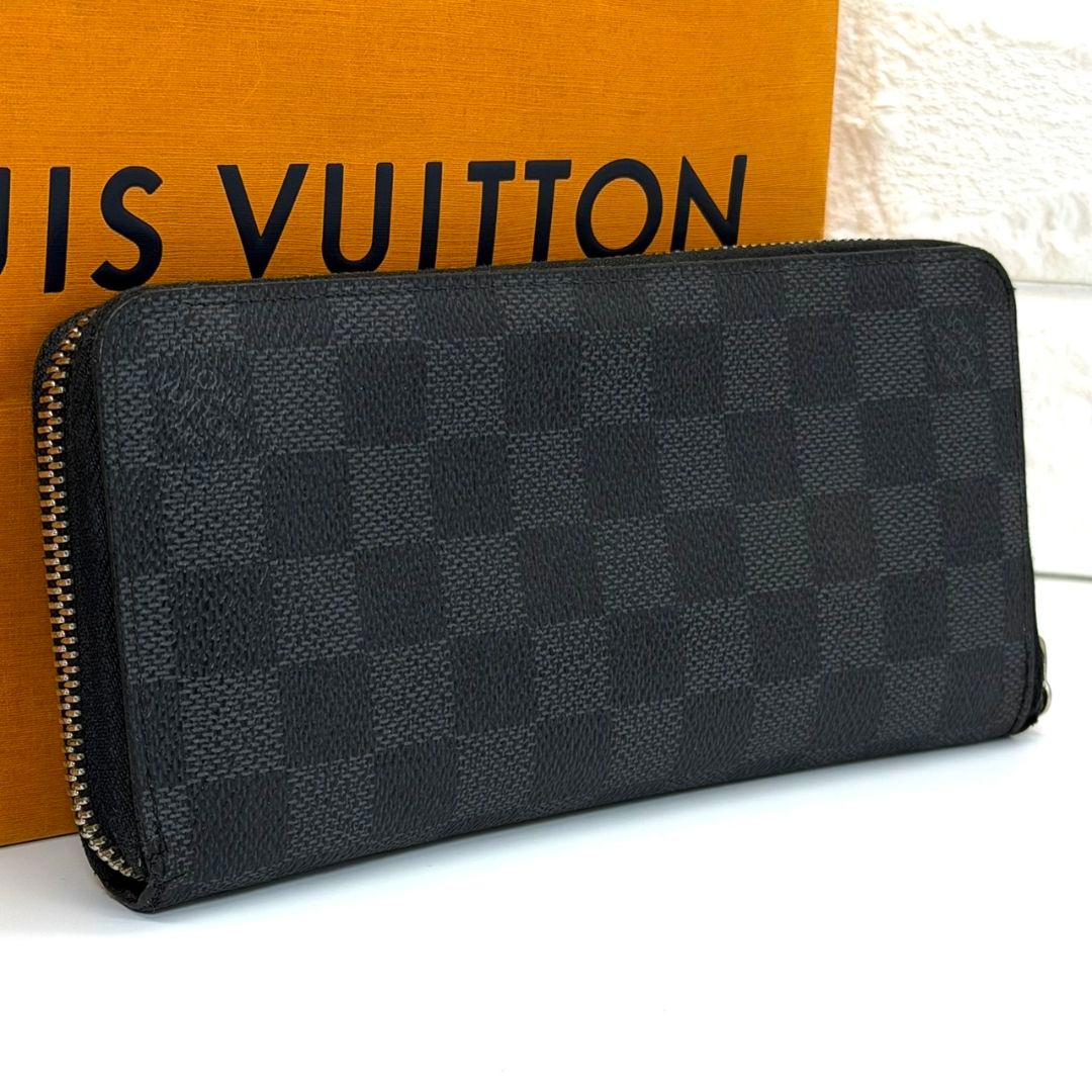 良品 ルイヴィトン ダミエグラフィット ジッピーウォレット ヴェルティカル 黒