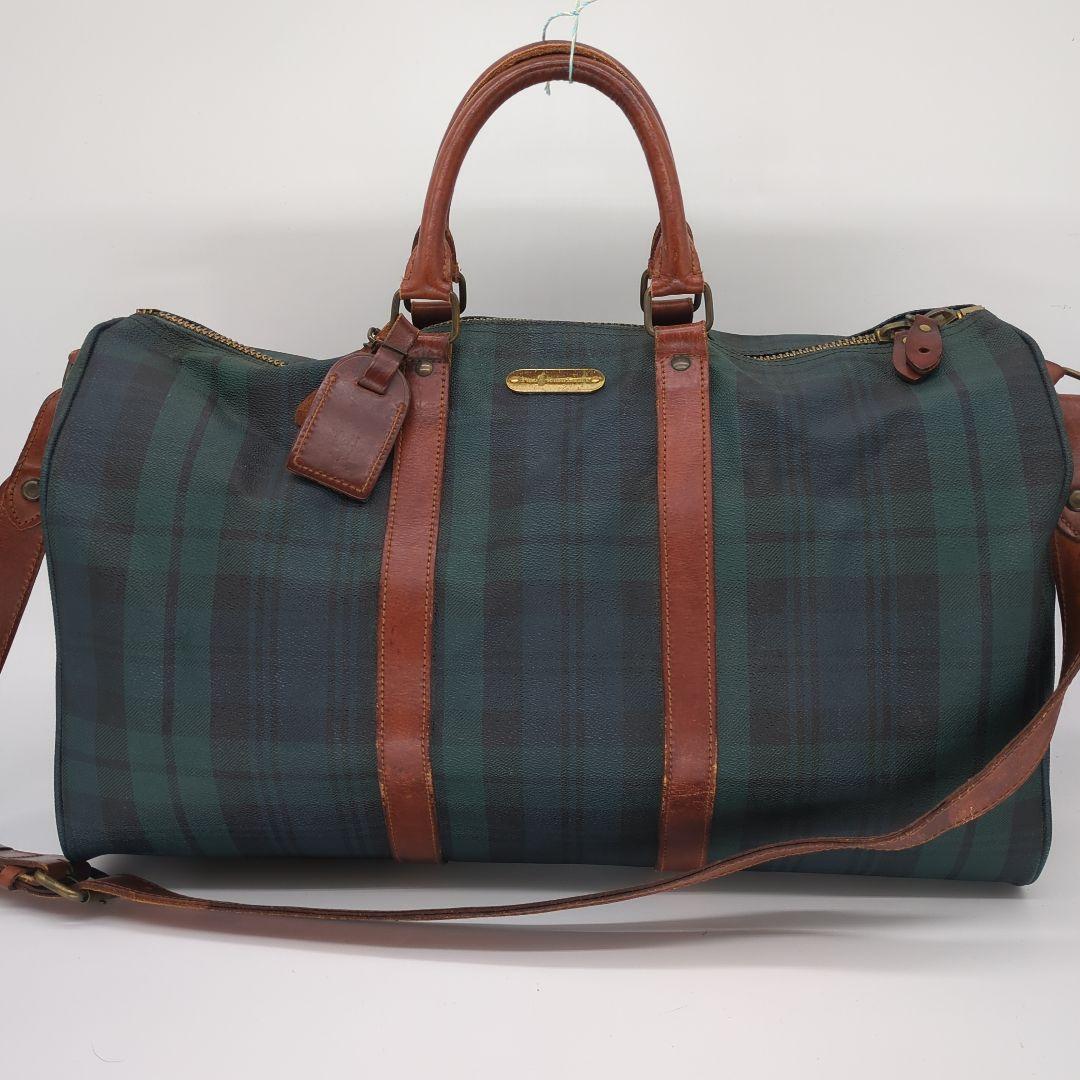 ポロラルフローレン ボストンバッグ ブラックウォッチ チェック ショルダー