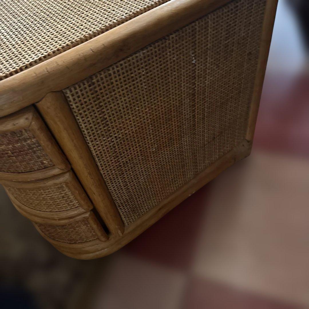 【E011】ヴィンテージ　ラタン製　ローチェスト　レトロ　キャビネット　収納
