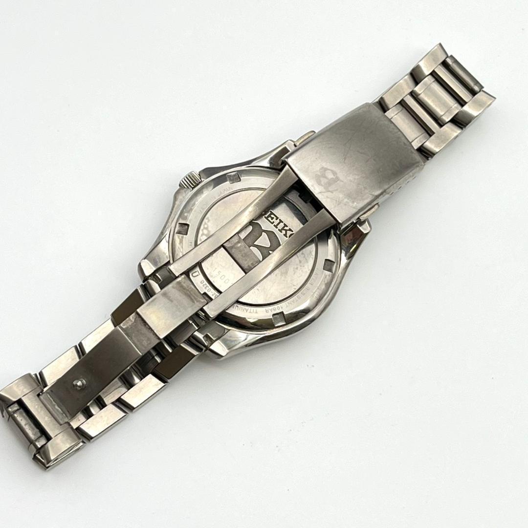 セイコー 腕時計 パーペチュアル 新品電池交換済 チタン ラウンド ブラック文字