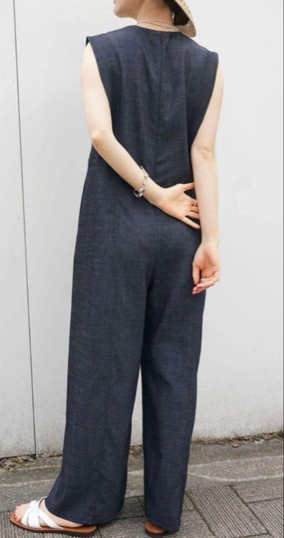 イエナ　スクエアショルダー　デニム　オールインワン