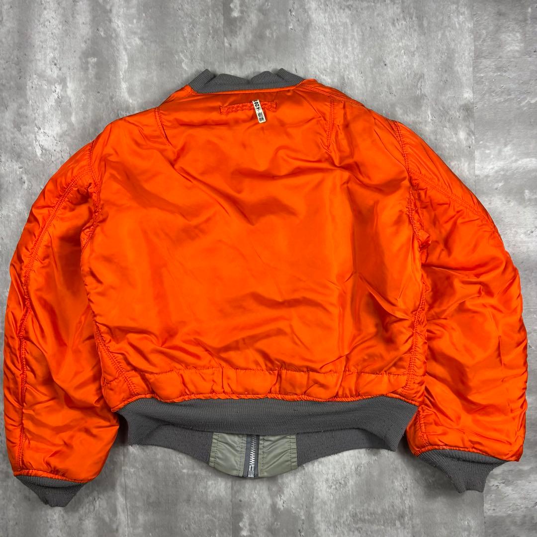 80sUSA製ALPHAアルファMA-1 フライトジャケット Mシルバー