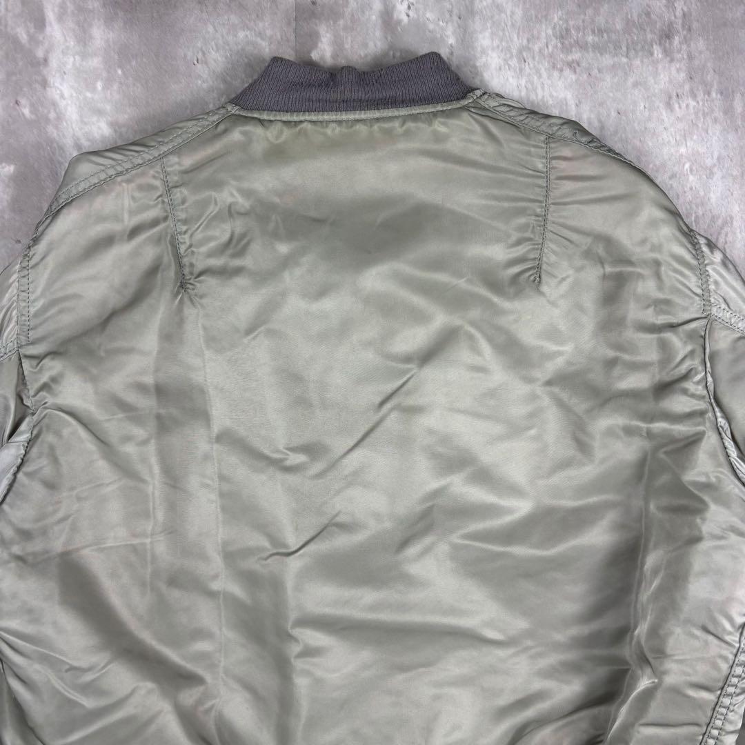 80sUSA製ALPHAアルファMA-1 フライトジャケット Mシルバー