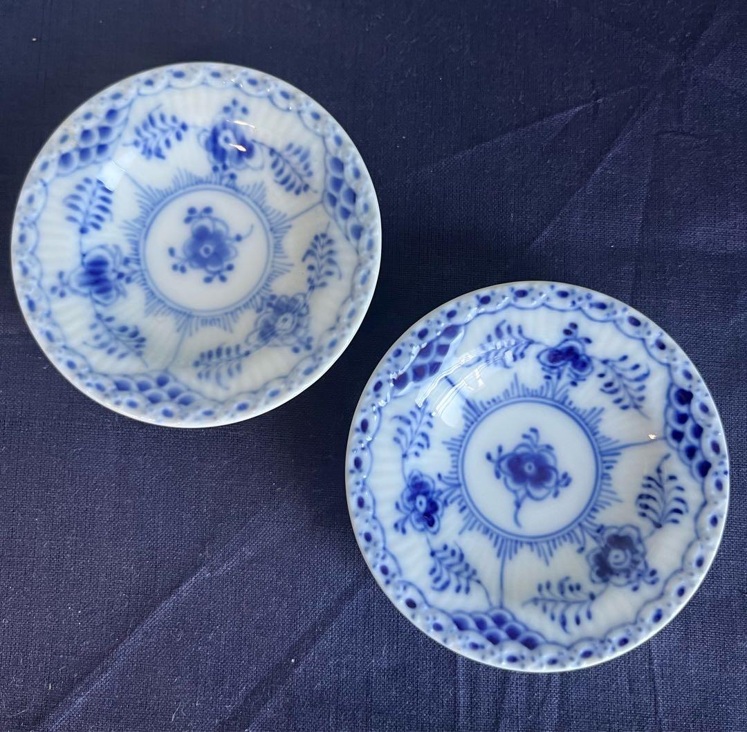 ロイヤルコペンハーゲン　ブルーフルーテッド ハーフレース　豆皿　2枚　一級品