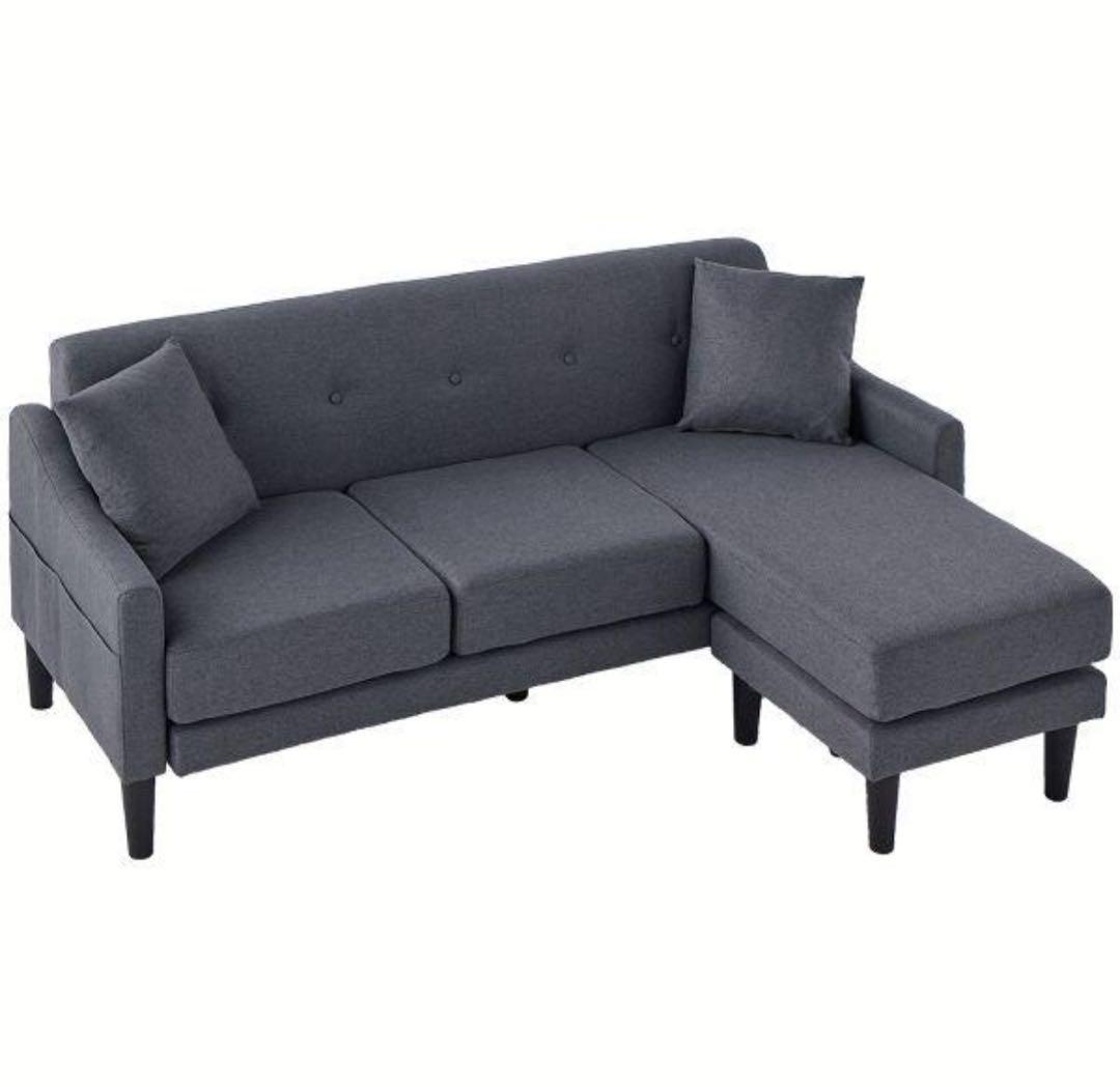 ソファ　ソファセット　3人掛け　リビングソファ　ダークグレー　フロアソファ