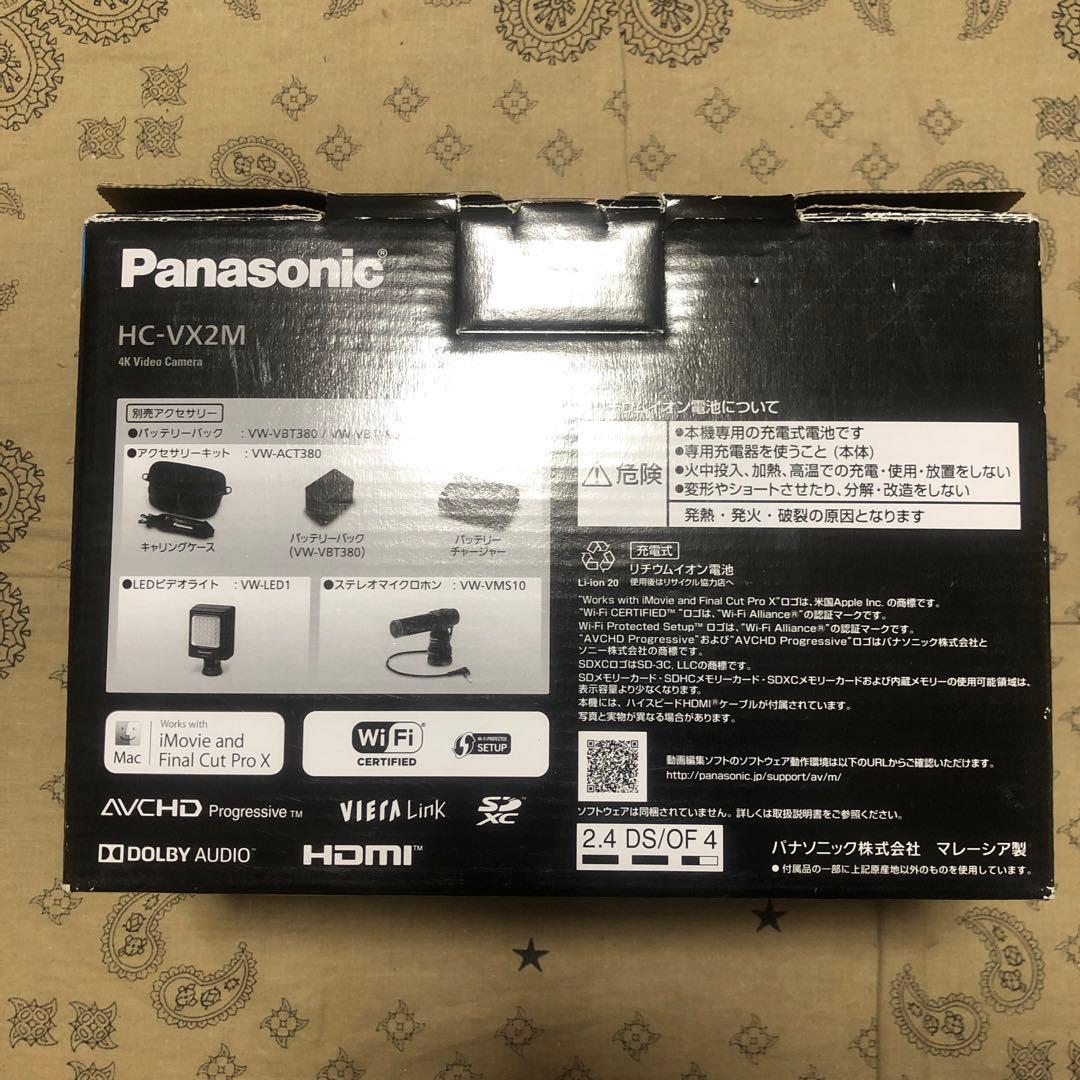 ほぼ新品 Panasonic HC-VX2M 4K Wi-Fi ビデオカメラ