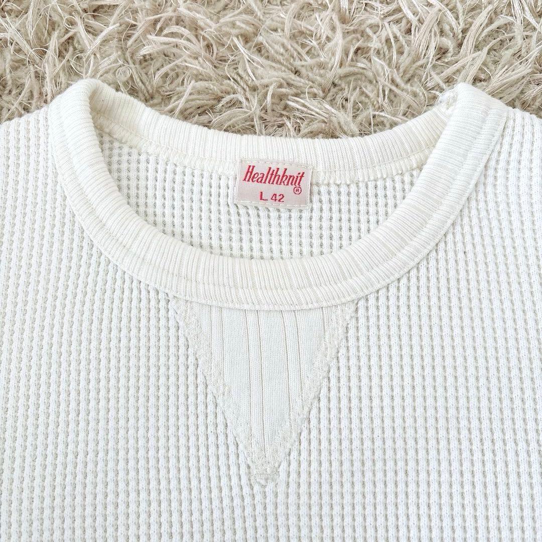 美品 Healthknit ヘルスニット スーパーヘビーワッフル スウェット L