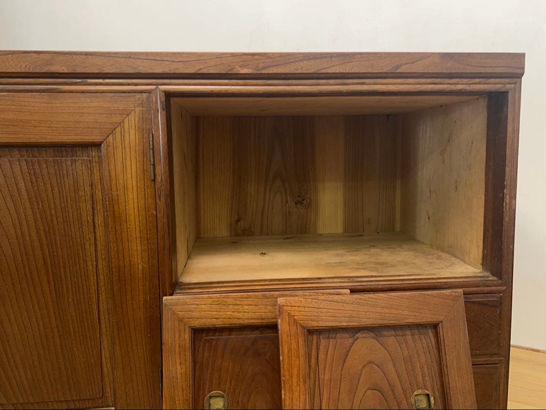 ローボード　棚　木製　M084　古道具　古家具　和家具　ビンテージ　アンティーク