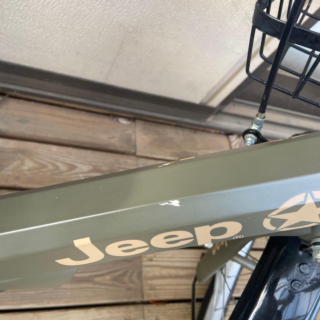Jeep キッズバイク 16インチ オリーブグリーン 前カゴ付き