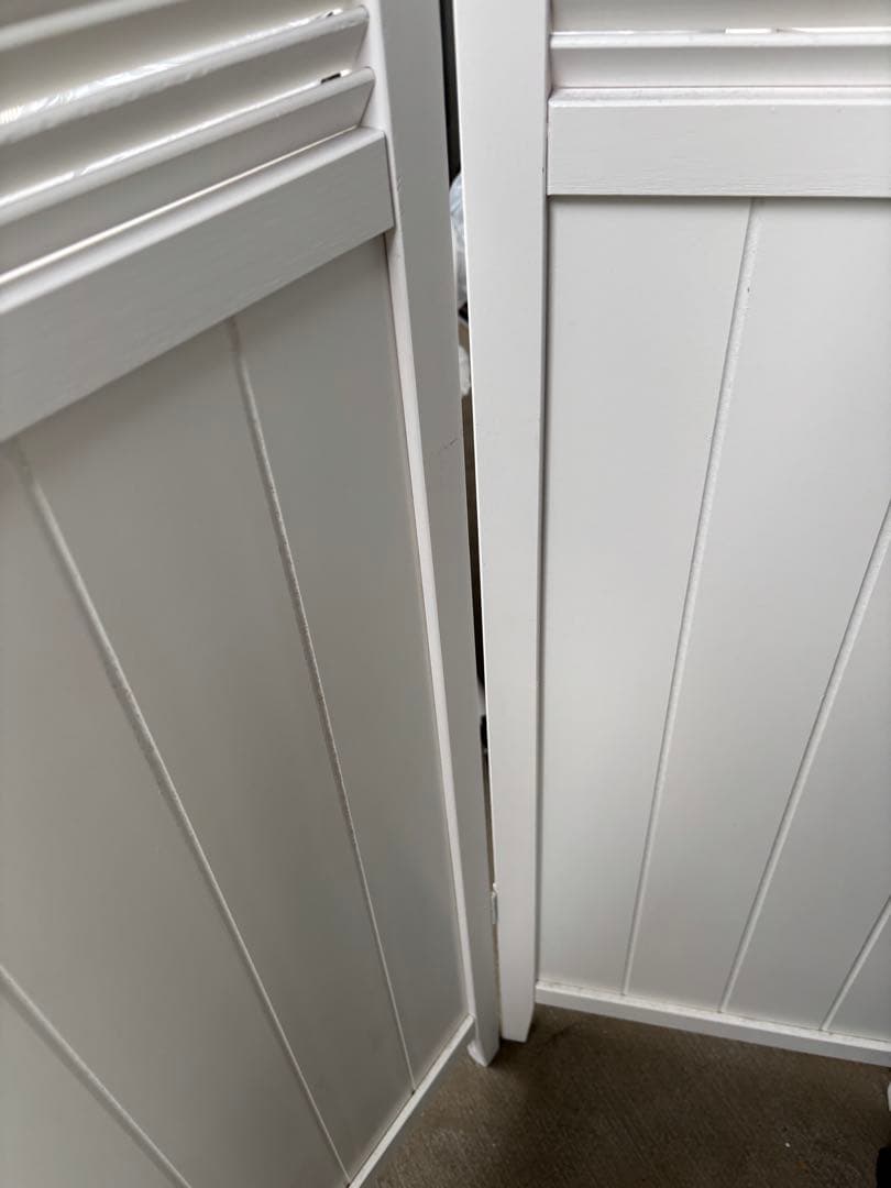 木製 4連　パーテーション 折畳　折り畳み式　高さ160cm 白　ホワイト　姫