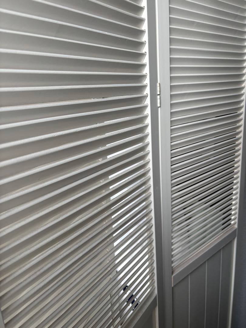 木製 4連　パーテーション 折畳　折り畳み式　高さ160cm 白　ホワイト　姫