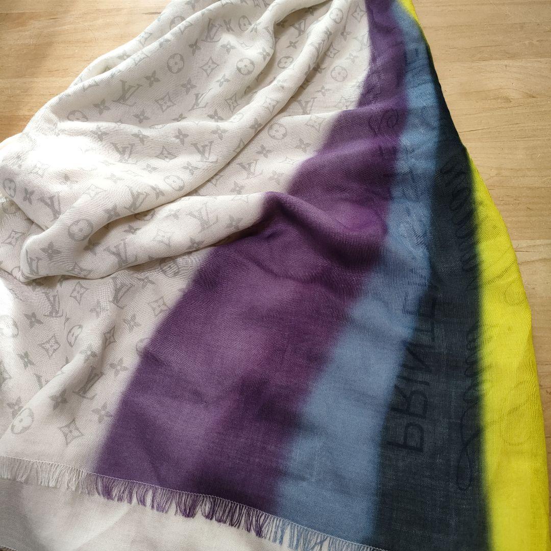 美品✨ルイヴィトン エトールモノグラム レインボー ストール カシミヤシルク