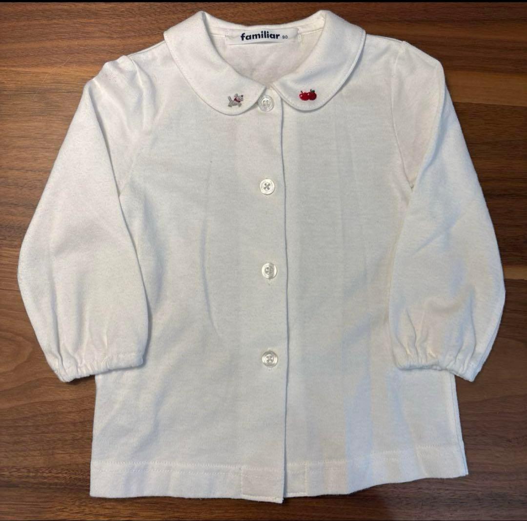 【現行品】familiar ネイビー ワンピース ブラウス 80cm