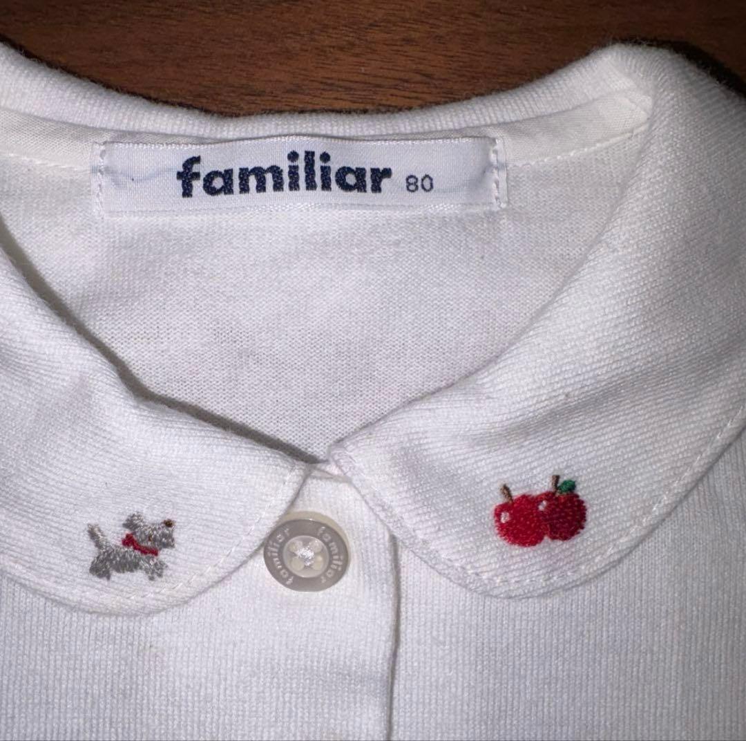 【現行品】familiar ネイビー ワンピース ブラウス 80cm