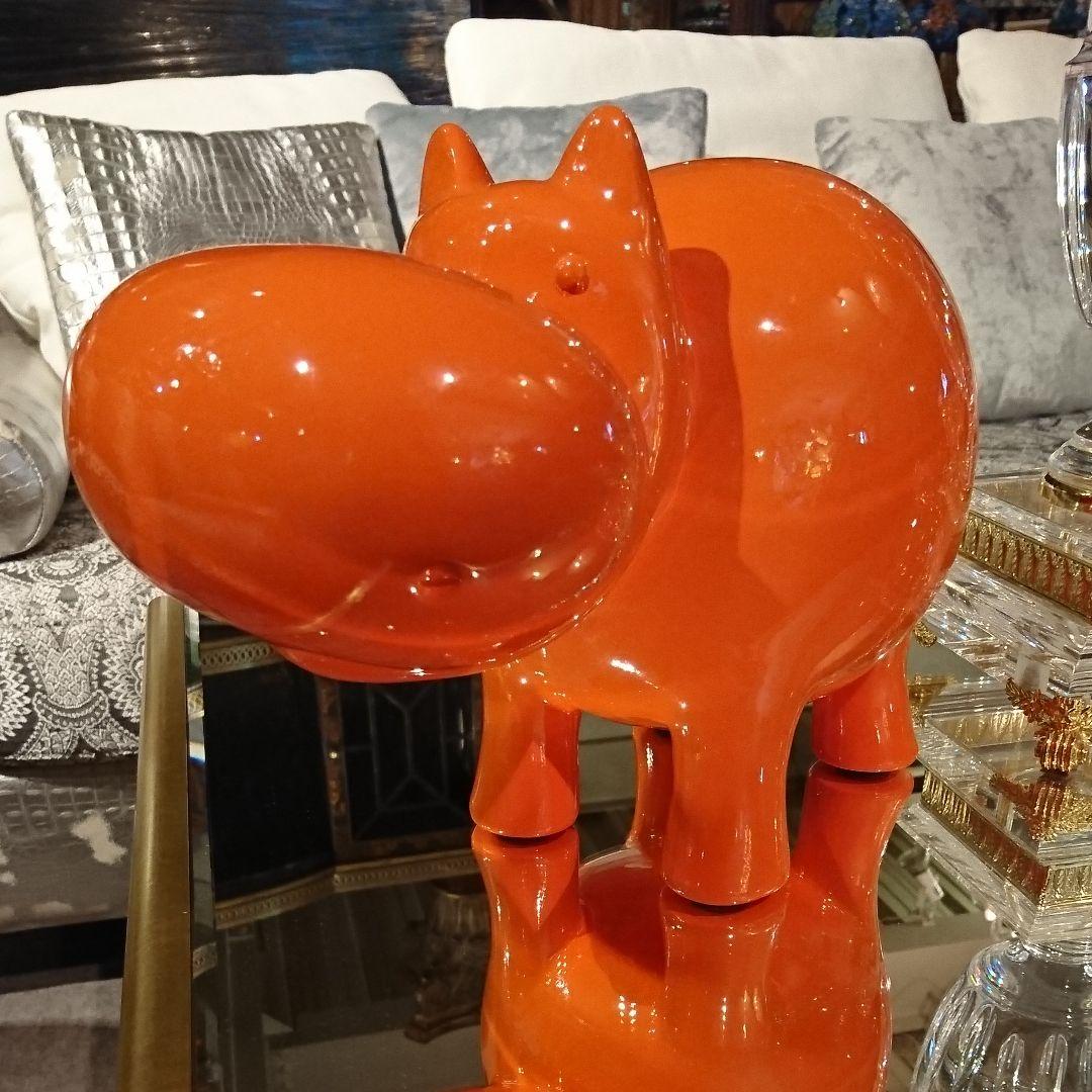 かばの置物 オレンジ