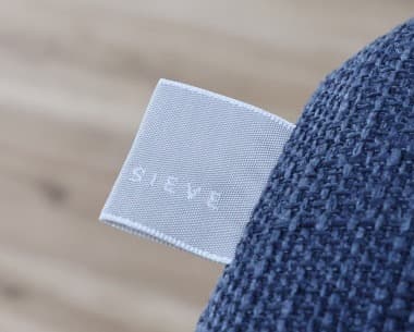 ゆうくん SIEVE　ブルーの木製フレーム2人掛けソファ