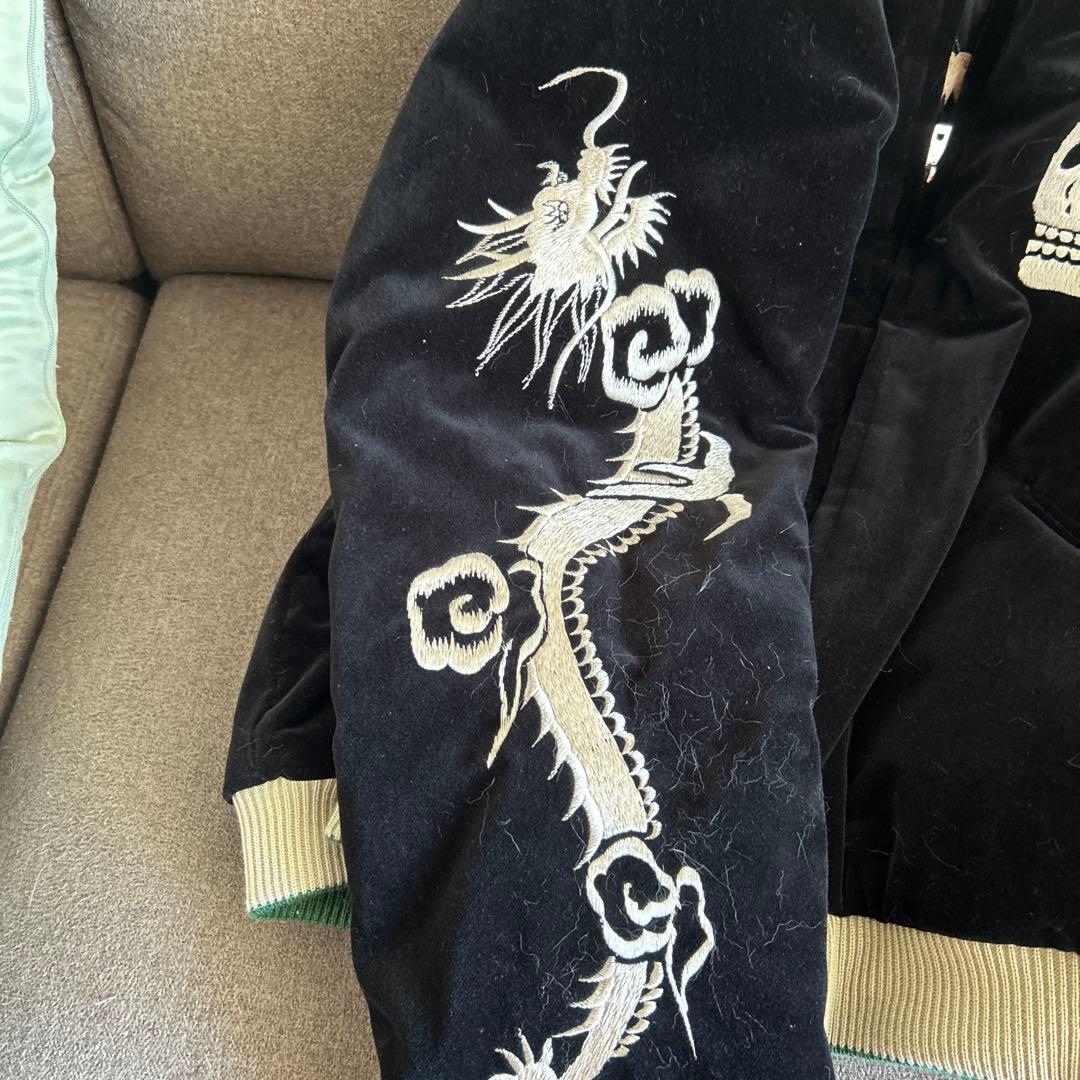 スカル・ドラゴン刺繍スカジャン