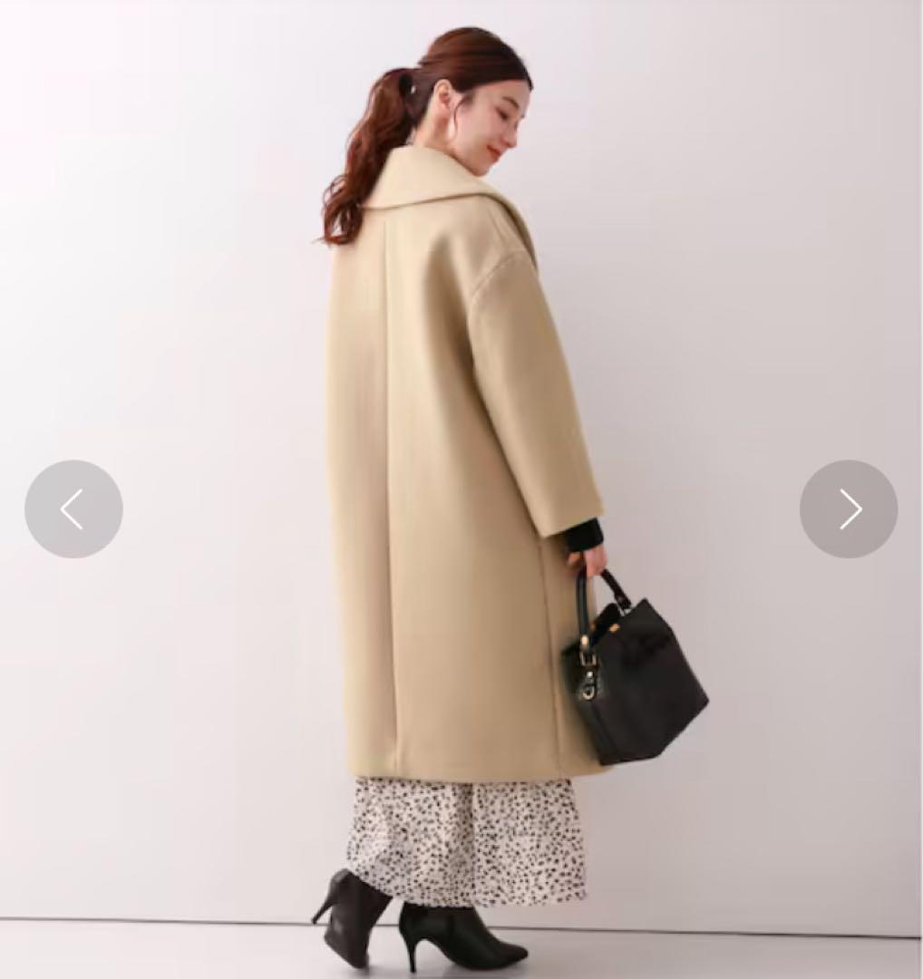 【試着のみ】Spick & Spanエアリーウールビーバー ショールカラーコート