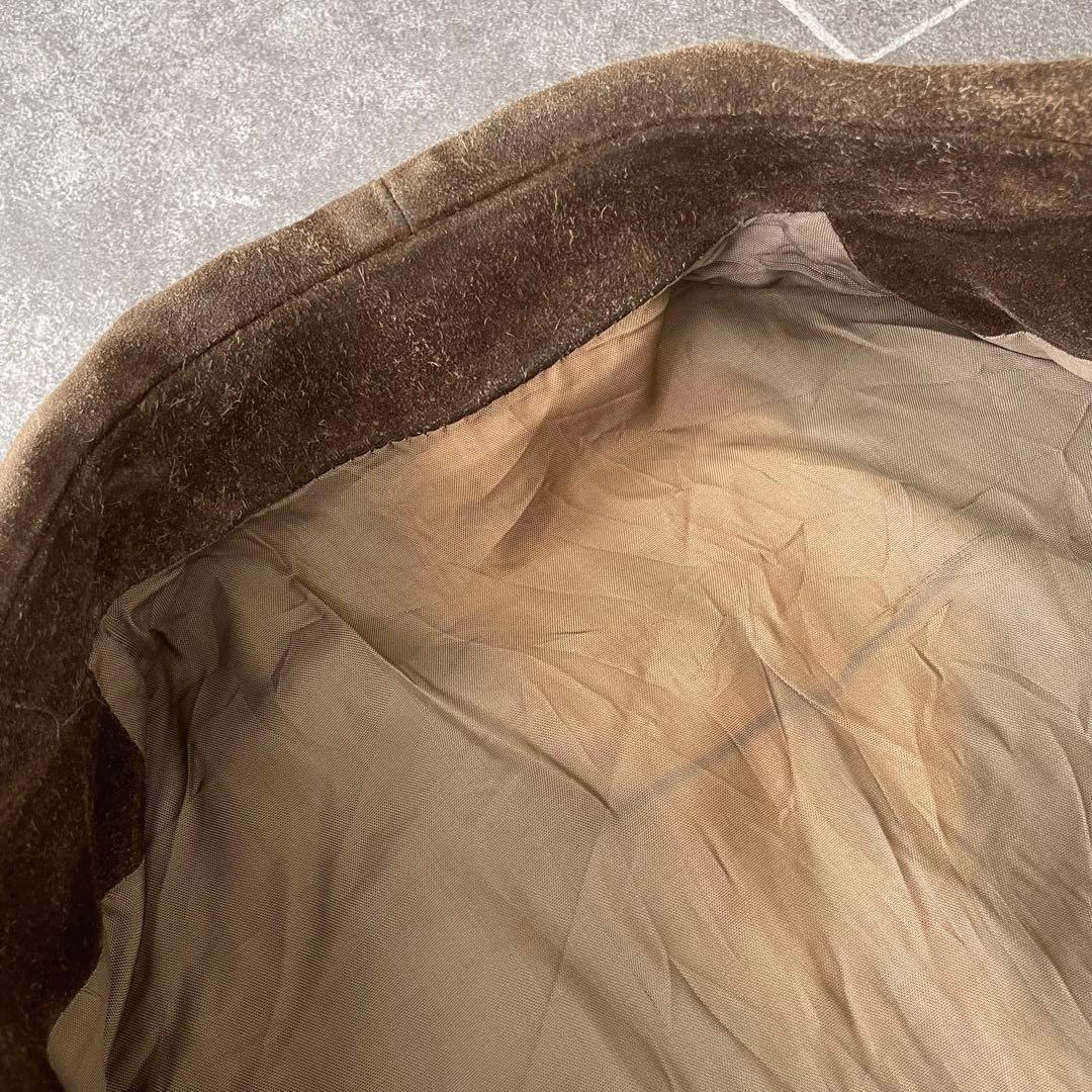 euro vintage 本革 スウェードレザージャケット 短丈 ブラウン