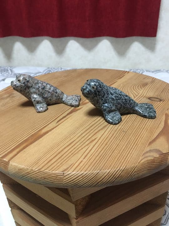 ⭐️天然石⭐️彫刻⭐️ペンギン⭐️カバ⭐️犬⭐️オットセイ⭐️