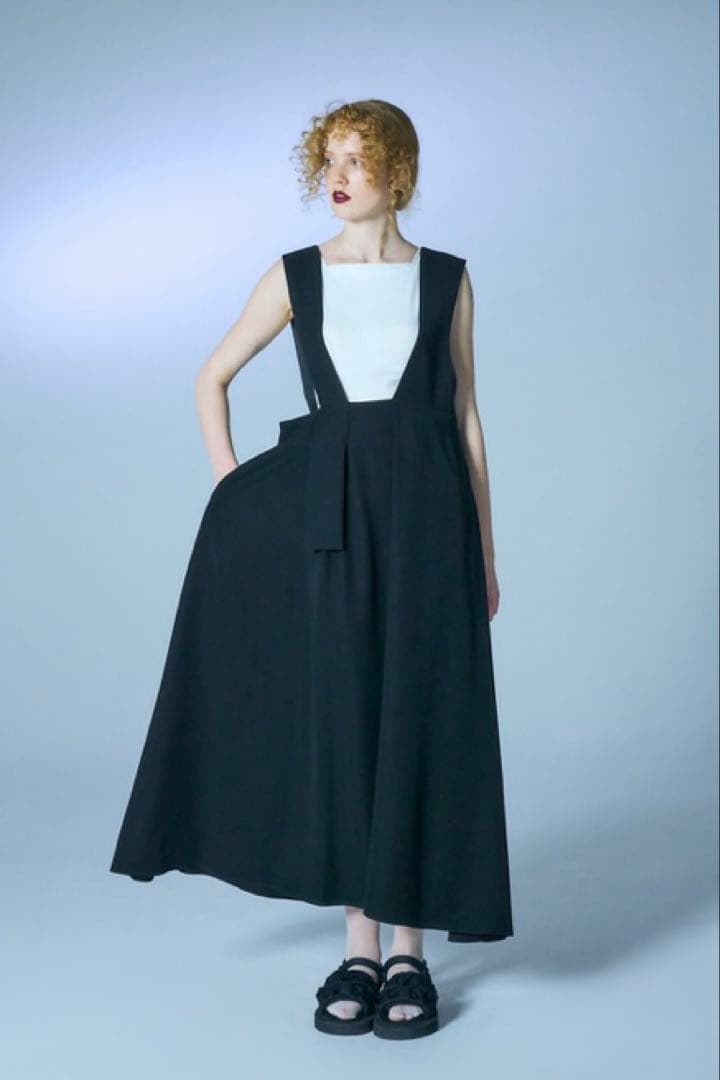 ENFOLD エンフォルド STRAP JUMPER-SKIRT ブラック 36