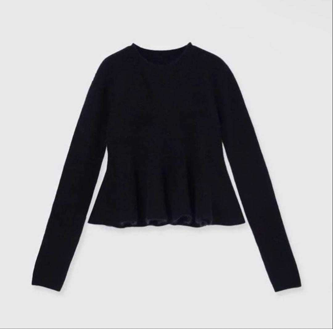 anuans ペプラムショートニットトップス