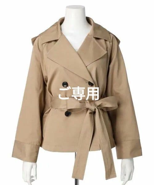 みぃ　新品　JUSGLITTY　撥水フード付きショートトレンチ