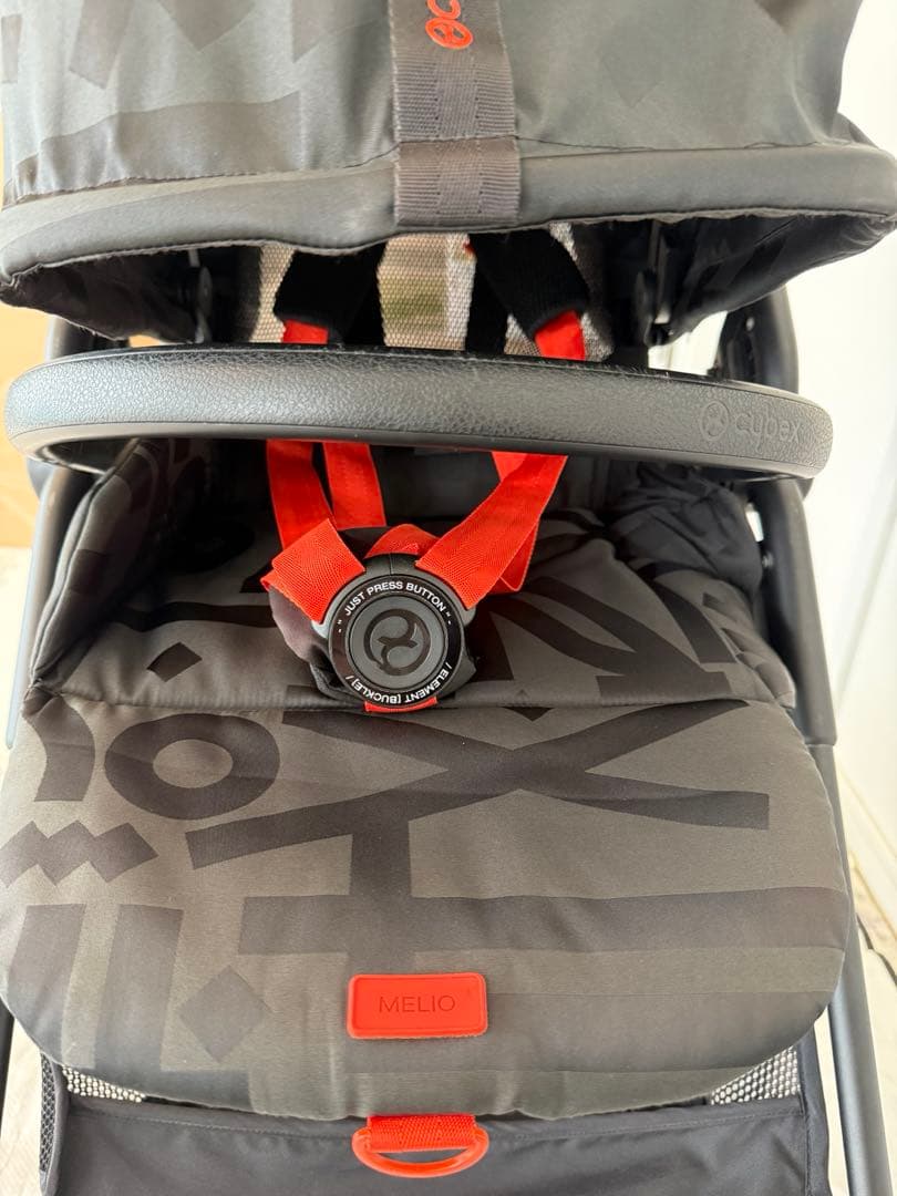 Cybex MELIO ベビーカー ブラック/オレンジ　カーボン