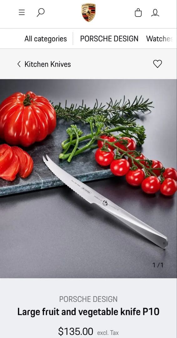 ⭐️USD 135⭐️ポルシェ⭐️最高級⭐️ナイフ⭐️包丁⭐️果物野菜⭐️クロマ⭐️CHROMA