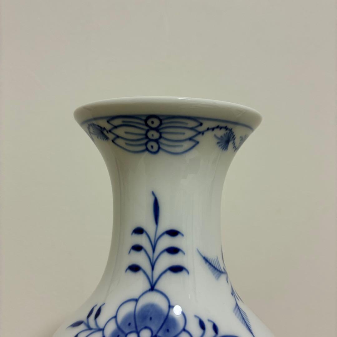 マイセン　ブルーオニオン　フラワーベース　花瓶